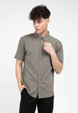 Forest Plus Size Cotton Woven Casual Plain Men Shirt | Plus Size Baju Kemeja Lelaki Saiz Besar - PL621256