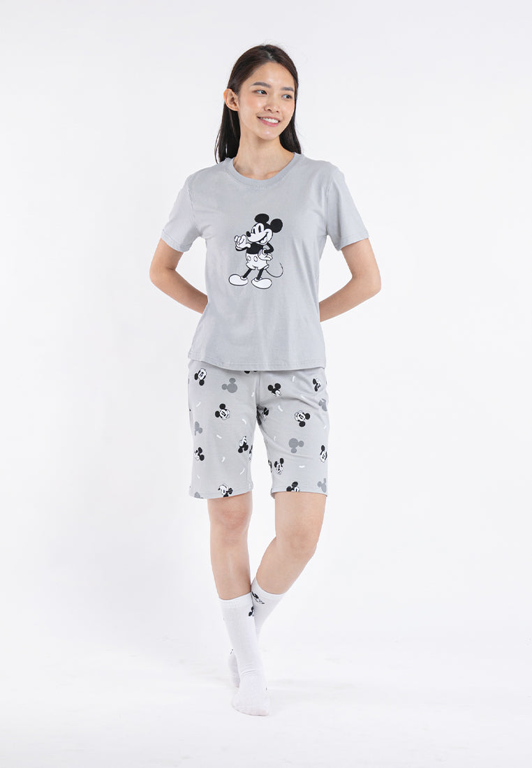( 1 Set ) Forest x Disney Ladies 100% Cotton Pyjamas Set Selected Colours - WPD0003