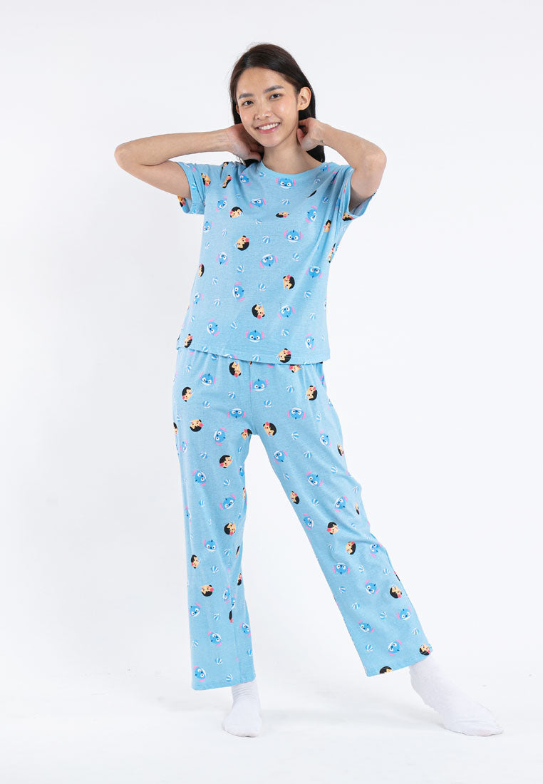 ( 1 Set ) Forest x Disney Ladies 100% Cotton Pyjamas Set Selected Colours - WPD0011