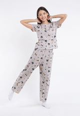 ( 1 Set ) Forest x Disney Ladies 100% Cotton Pyjamas Set Selected Colours - WPD0011