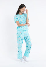 ( 1 Set ) Forest x Disney Ladies 100% Cotton Pyjamas Set Selected Colours - WPD0011