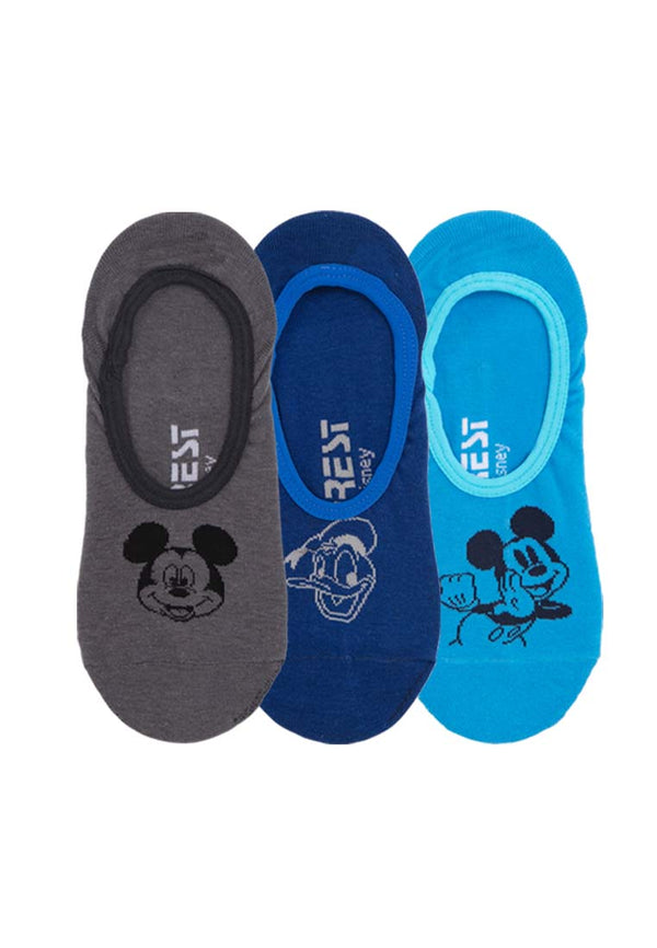 Forest x Disney Cotton No Show Socks ( 3 Pair ) Assorted Colours - WSF0009T