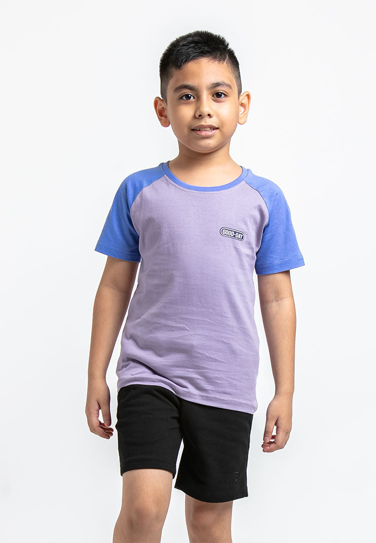 Forest Kids Unisex 100% Cotton Raglan Short Sleeve Logo Tee Boy Girl T Shirt Kids | Baju T shirt Budak - FK2054