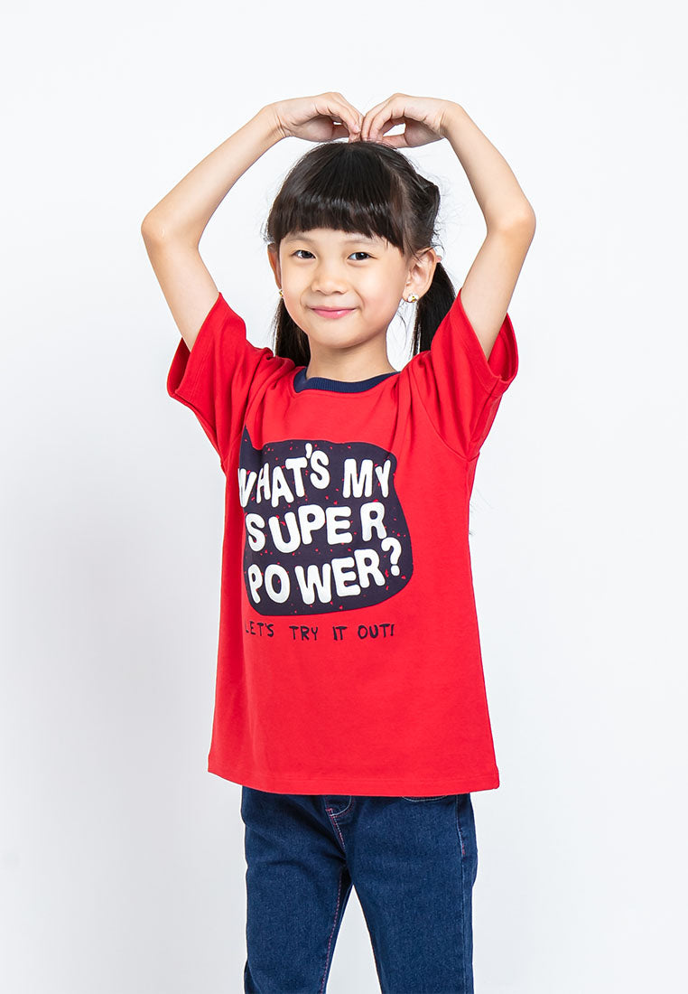 Forest Kids Premium Cotton Interlock T Shirt Girl Graphic Round Neck Tee | Baju T Shirt Budak Perempuan - FK2096