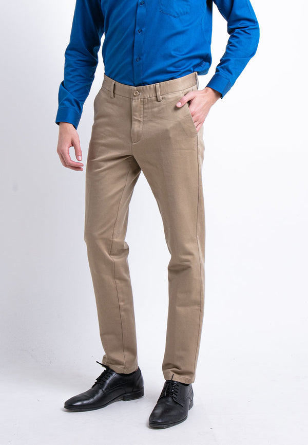 Alain delon Slim Fit Flat Front Cotton Pants - 12021001