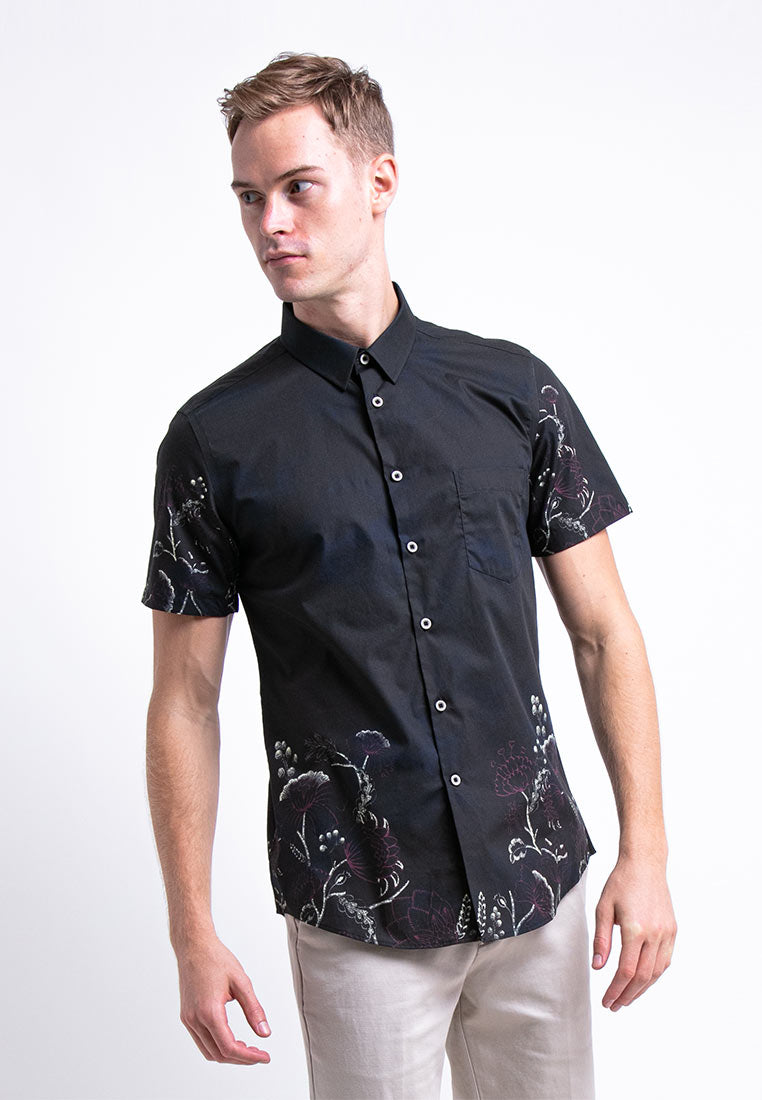 Alain Delon Short Sleeve Slim Fit Printed Batik - 14422011