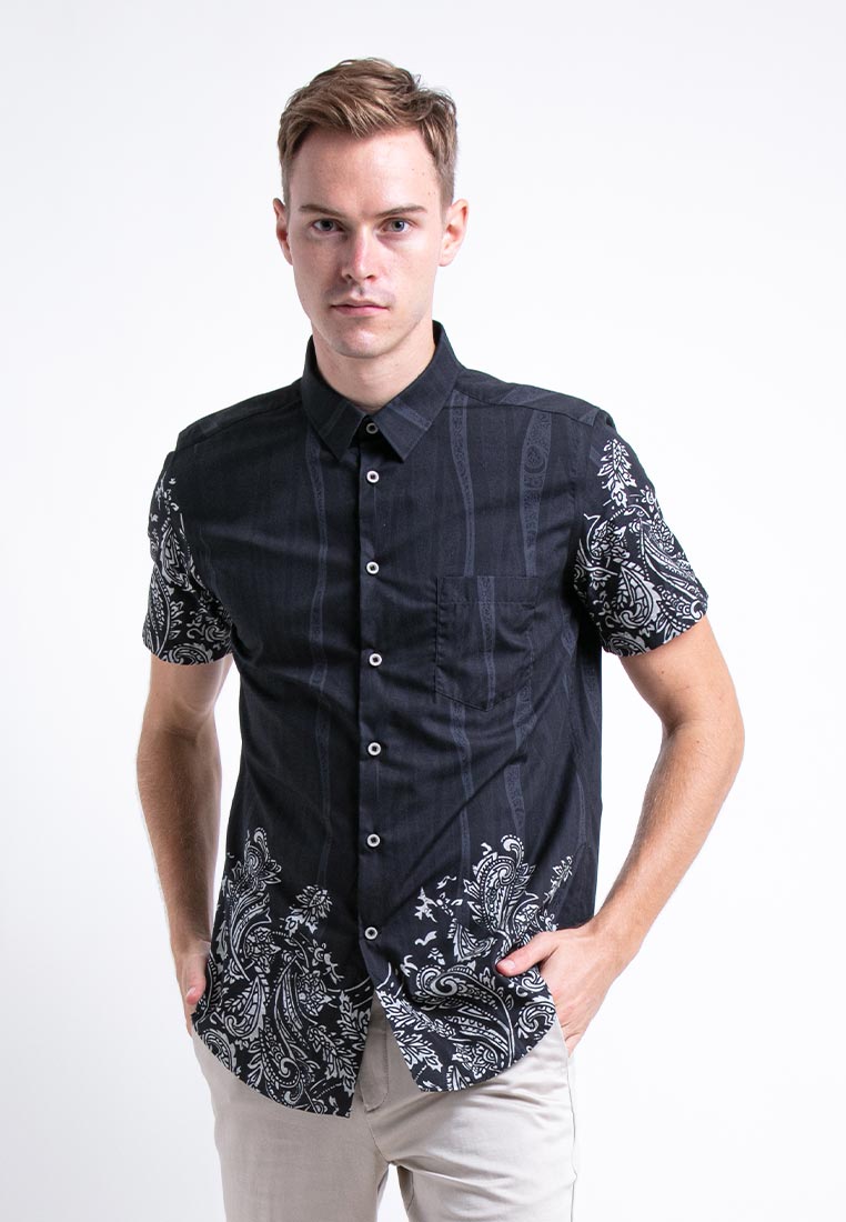 Alain Delon Short Sleeve Slim Fit Printed Batik - 14422012