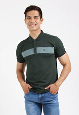 Forest Slim Fit Pattern Collar T Shirt Men Polo Tee | Baju T Shirt Lelaki - 23695