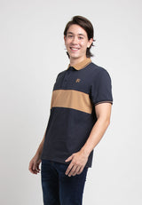 Forest Premium Weight Cotton Stretchable Colour Block Polo T Shirt Men Slim Fit Collar Tee | Baju T Shirt Lelaki - 23715