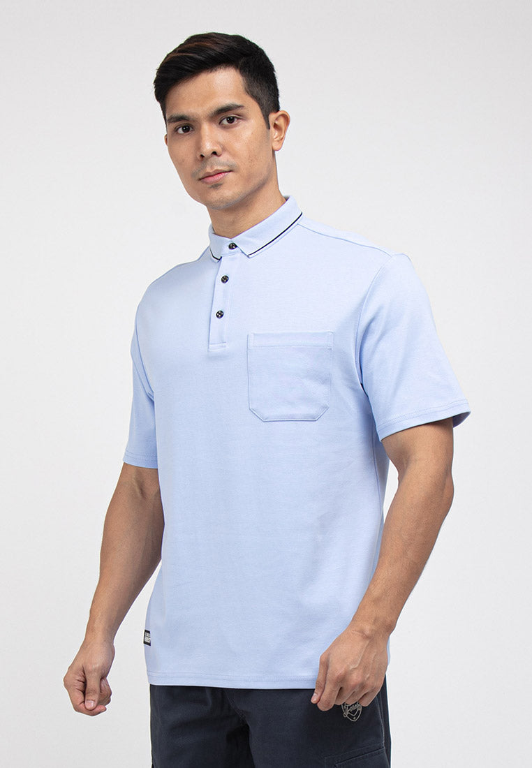 Forest Premium Weight Cotton 220gsm Interlock Knitted Pocket Polo Tee | Baju T Shirt Lelaki - 23758