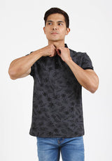 Forest Slim Fit Full Print Polo T Shirt Men Collar Tee | Baju T Shirt Lelaki - 23819