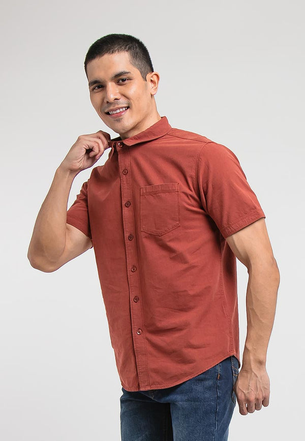 Forest Plus Size Cotton Woven Casual Plain Men Shirt | Plus Size Baju Kemeja Lelaki Saiz Besar - PL621165