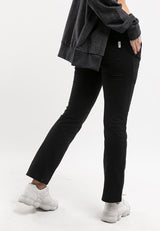 Ladies Straight Cut Plain Elastic Cotton Long Pant - 810437