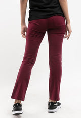 Ladies Straight Cut Plain Elastic Cotton Long Pant - 810437