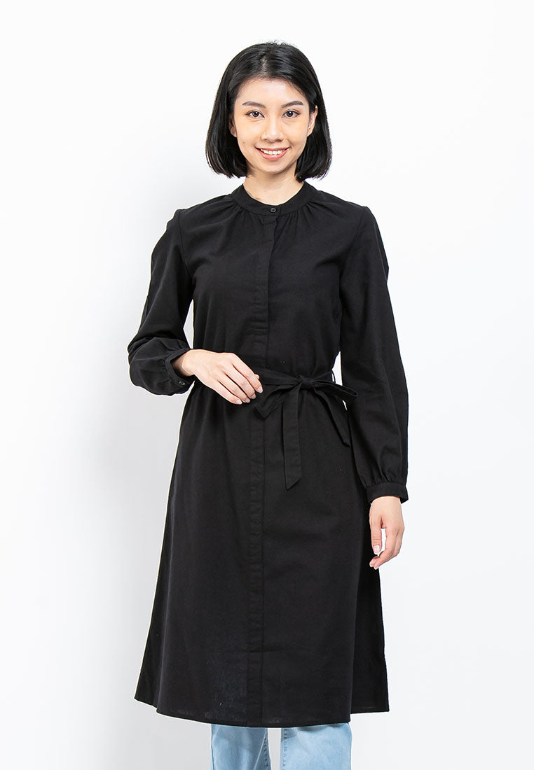 Ladies Long Sleeve Stand Collar Dress - 822088