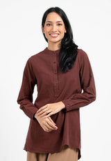 Forest Ladies Long Sleeve Stand Collar Blouse - 822090B