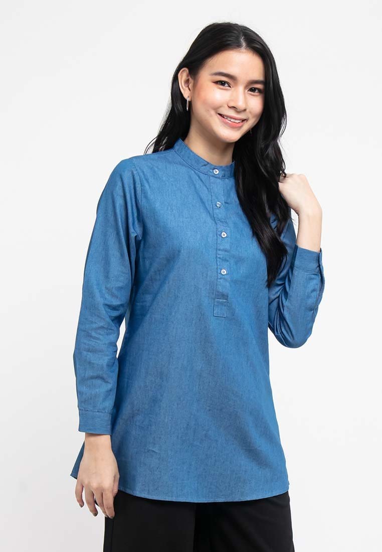 Ladies Long Sleeve Stand Collar Blouse - 822090