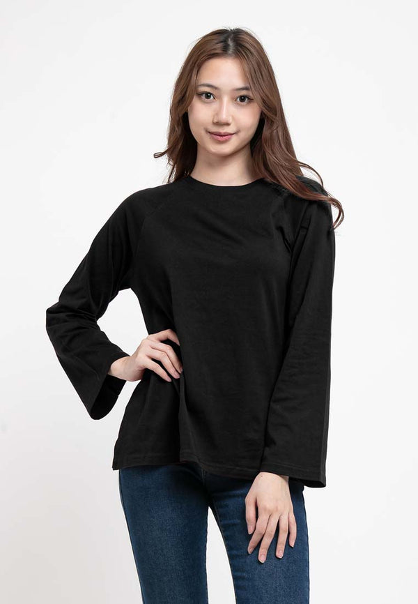 Forest Baju Perempuan | Forest Ladies 100% Cotton Bell Sleeve Round Neck Women Top - 822113