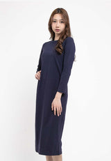 Forest Ladies Premium Cotton Linen Hand Feel Long Sleeve Casual Women Maxi Dress - 822127