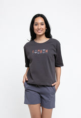 Forest Ladies Premium Cotton Loose Fit Boxy Cut Oversized Tshirt Women Print Tee | Baju T Shirt Perempuan - 822179