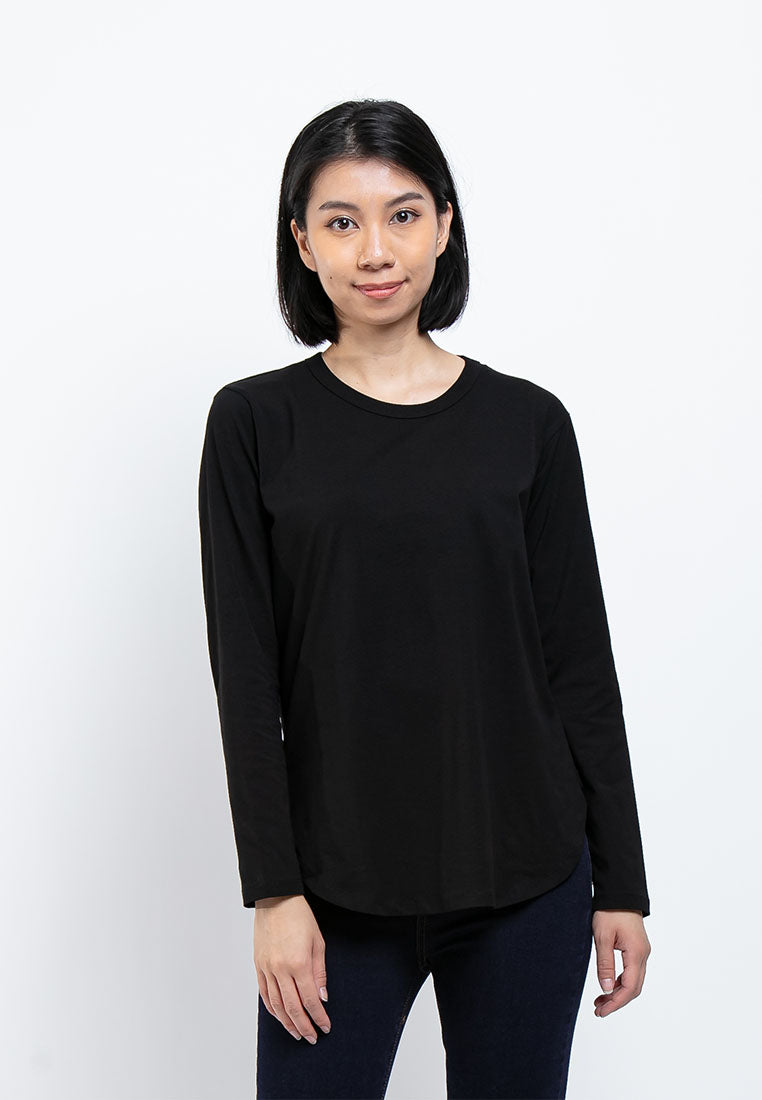 Forest Ladies Premium Soft-Touch Cotton Crew Neck Drape Tshirt Women | Baju T Shirt Perempuan - 822192