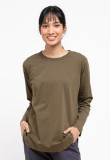 Forest Ladies Premium Soft-Touch Cotton Crew Neck Drape Tshirt Women | Baju T Shirt Perempuan - 822192