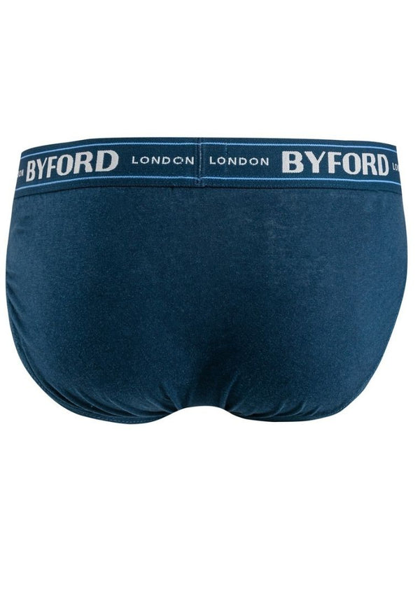 (3 Pcs) Byford Men Brief 100% Cotton Men Underwear Assorted Colours - BUD306M