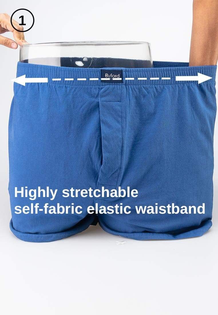 [Plus Size] Byford Underwear 100% Cotton Knit Boxers ( 2 Pieces ) Assorted Colours - BUD5098X
