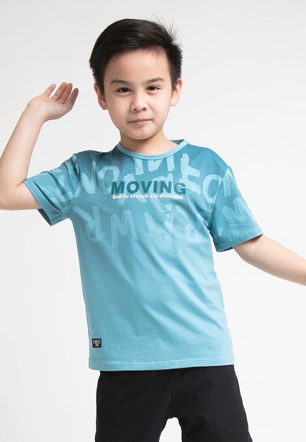 Forest Kids Gradient Effects Stretchable Round Neck Tee | Baju T Shirt Budak - FK20132