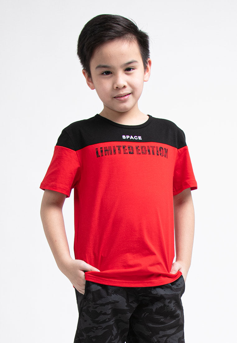 Forest Kids Colour Block Stretchable Round Neck Tee | Baju T Shirt Budak - FK20135