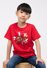 Forest Kids Unisex CNY Chinese Collar Printed Tee - FK20213