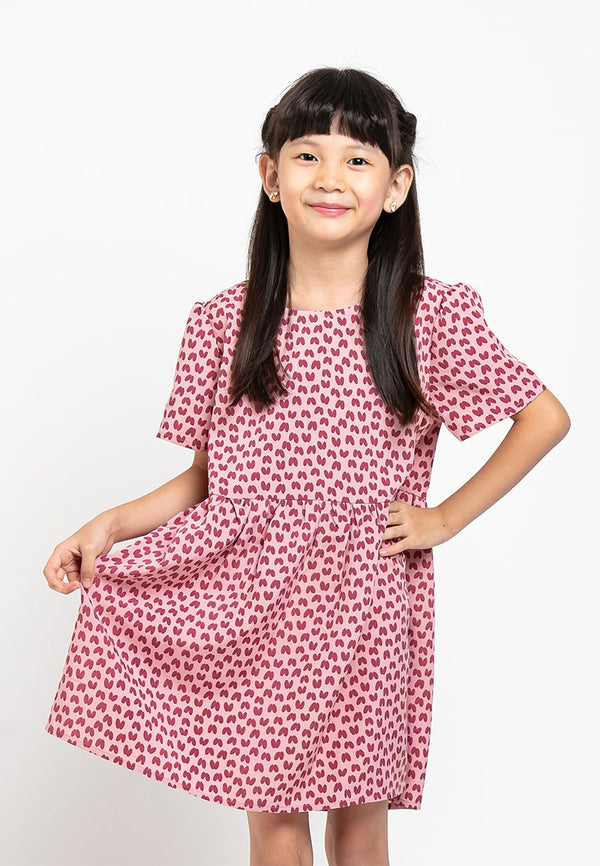 Forest Kids Girl Long Sleeve Kids Printed Dress | Baju Budak Perempuan Girl Dresses - FK82017