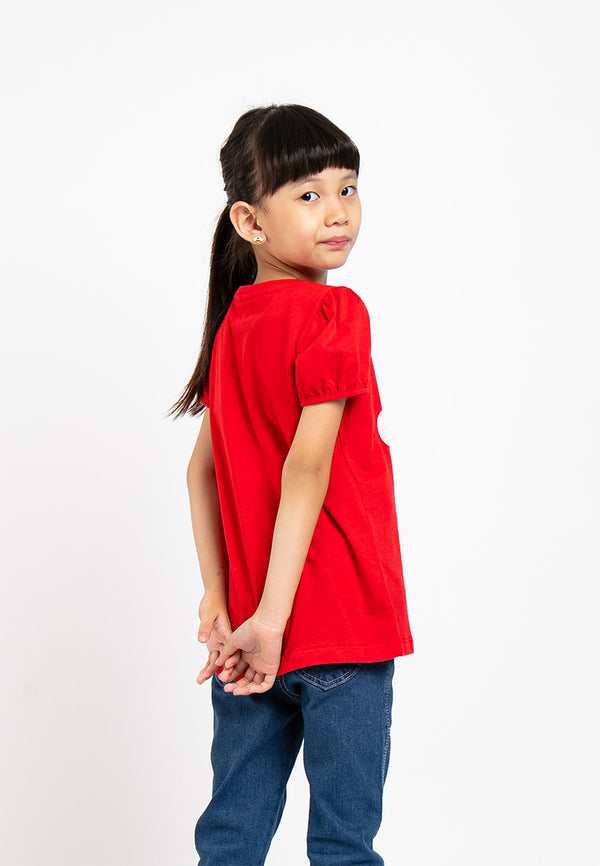 Forest Kids 100% Cotton T Shirt Girls Graphic Round Neck Tee | Baju T Shirt Budak Perempuan - FK82034