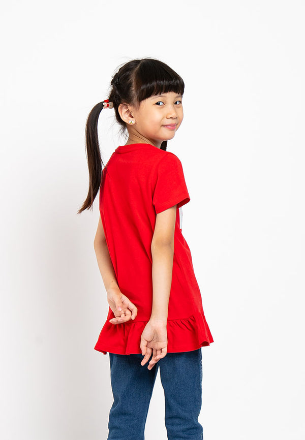 Forest Kids 100% Cotton T Shirt Girls Graphic Round Neck Tee | Baju Budak Perempuan - FK82035
