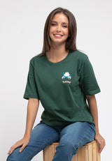 Forest Ladies Pokémon Heavy Weight  Cotton Boxy-Cut Round Neck T Shirt Women | Baju T shirt Perempuan - FP821008