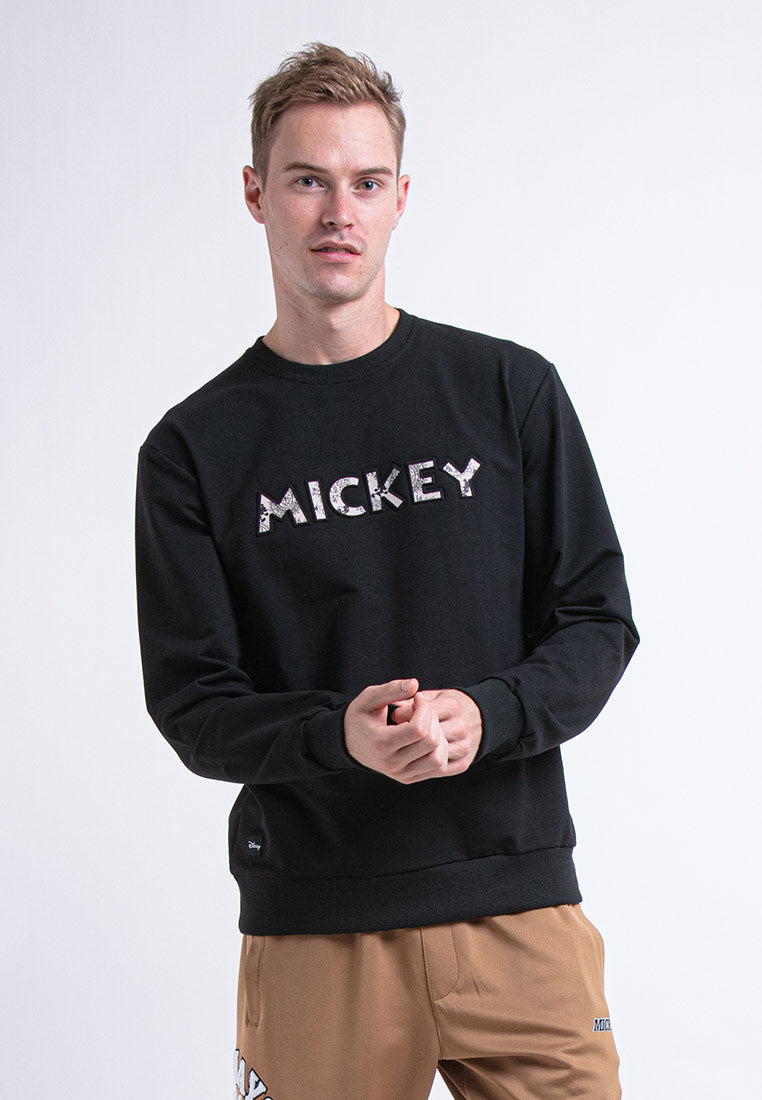 Forest X Disney Mickey 3D Effects 250GSM Premium Weight Cotton Reg Fit Round Neck Men Sweater - FW30002