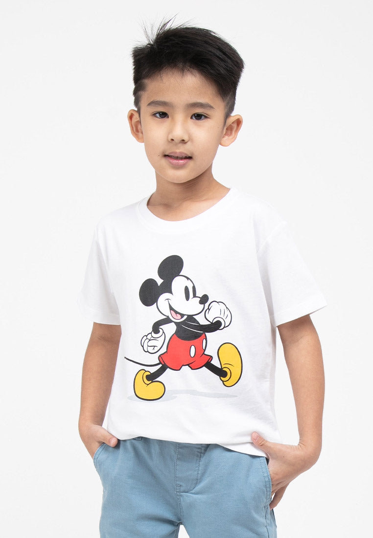 Forest X Disney Kids Unisex Mickey Printed Round Neck Tee | Baju T shirt Budak - FWK20050
