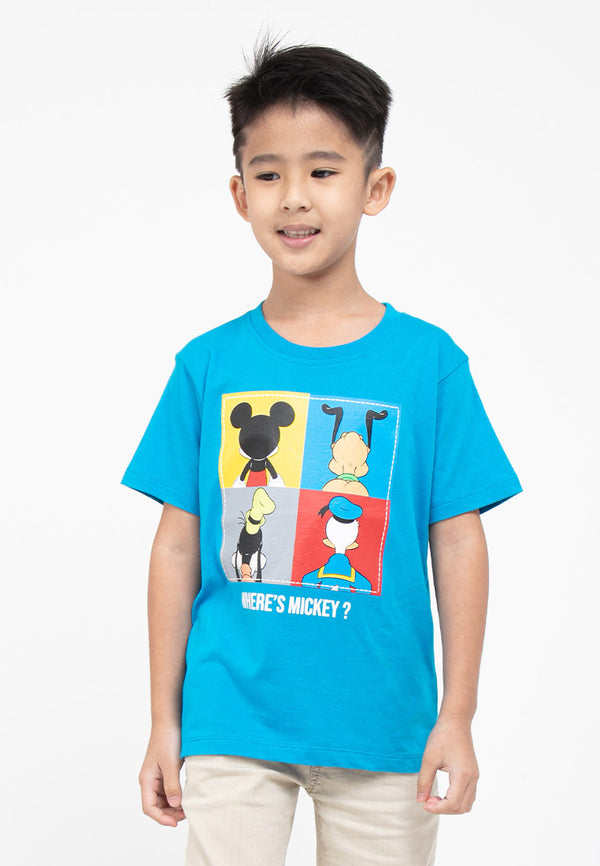 Forest X Disney Kids Unisex " Where's Mickey? " Mickey & Friends Printed Round Neck Tee | Baju T shirt Budak - FWK20051