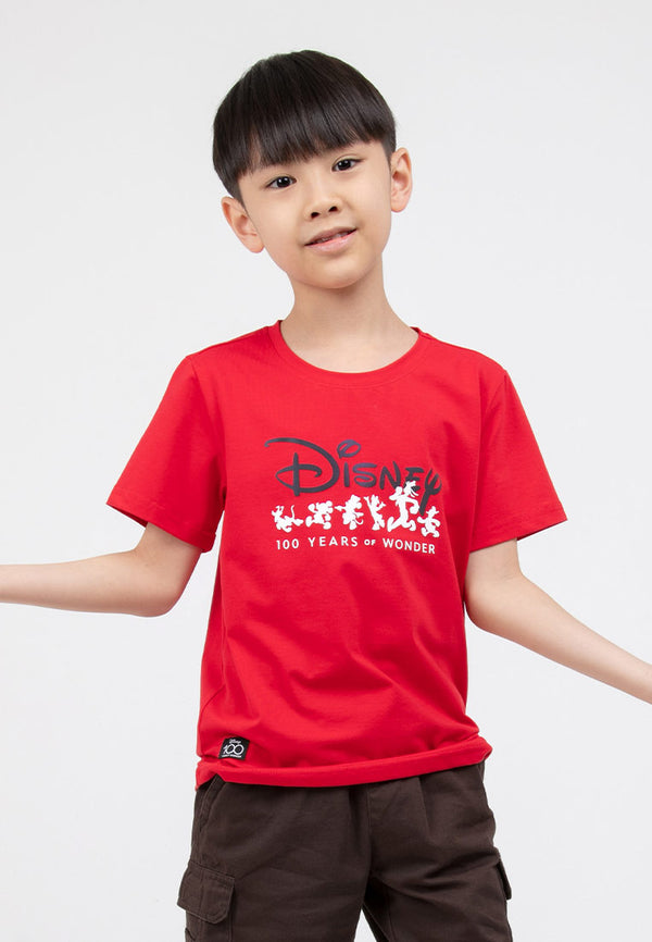 Forest X Disney 100 Year of Wonder Round Neck Tee Family Tee Kids | Baju T Shirt Budak - FWK20058