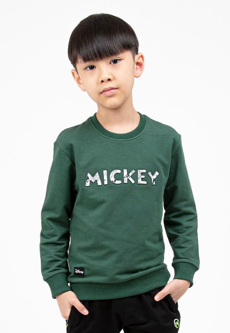 Forest X Disney Mickey Kids 3D Effects 250GSM Premium Weight Cotton Round Neck Kids Sweater - FWK30002