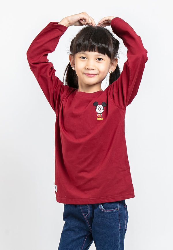 Forest X Disney Girl Printed Long Sleeve Kids Tee | Baju Budak Perempuan - FWK82003