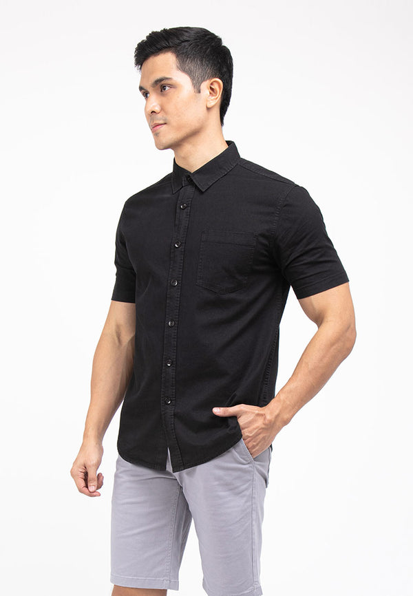 Forest Plus Size Cotton Woven Casual Plain Men Shirt | Plus Size Baju Kemeja Lelaki Saiz Besar - PL621234