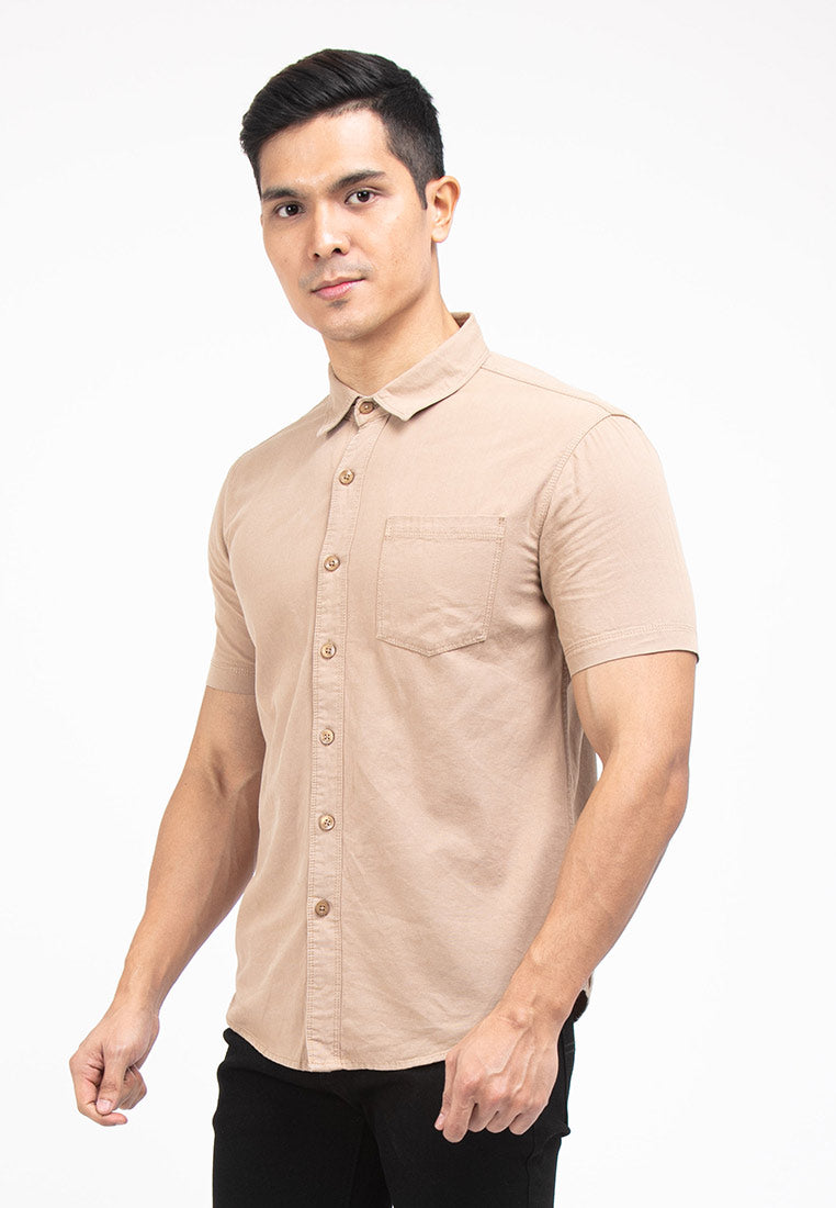 Forest Plus Size Cotton Woven Casual Plain Men Shirt | Plus Size Baju Kemeja Lelaki Saiz Besar - PL621235