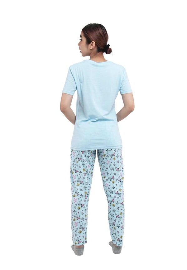 ( 1 Piece ) Spongebob Ladies 100% Cotton Short Sleeve Long Pants Pyjamas Set  - SPD0006