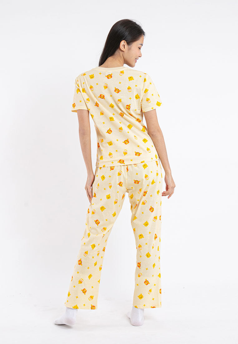 ( 1 Set ) Forest x Disney Ladies 100% Cotton Pyjamas Set Selected Colours - WPD0011