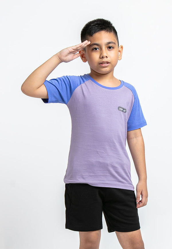Forest Kids Unisex 100% Cotton Raglan Short Sleeve Logo Tee Boy Girl T Shirt Kids | Baju T shirt Budak - FK2054