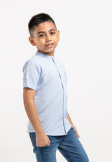 Forest Kids Woven Boy Stand Collar Short Shirt Kids - FK2062