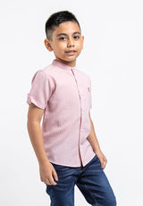 Forest Kids Woven Boy Stand Collar Short Shirt Kids - FK2062