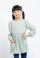 Forest Kids Girl Long Sleeve Kids Printed Dress | Baju Budak Perempuan Girl Dresses - FK82018