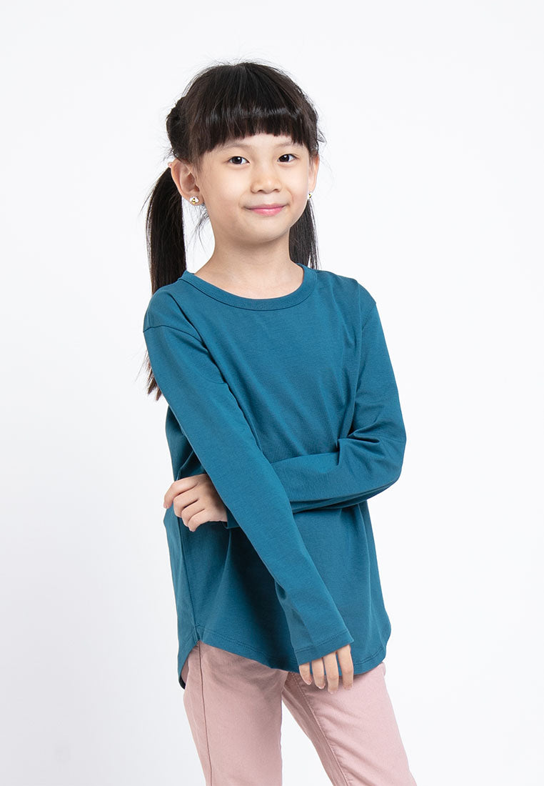 Forest Kids Premium Cotton Long Sleeve Regular Cut Crew Neck Tee | Baju T Shirt Budak - FK82023